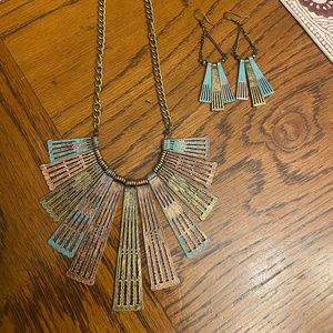 Unique necklace and earrings